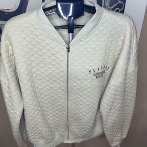 Missguided X Playboy Cream Quilted Jacket